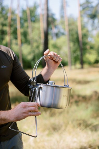 Казанок туристичний Tribe Fire Pot 5,4л сталевий великий, Похідний казан трайб з підставкою, Казанок для походу компанією | Зображення 6
