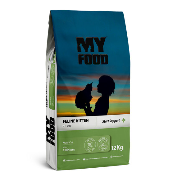 Сухий Корм Myfood Суперпреміум для кошенят з Куркою 12кг