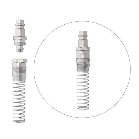 Перехідник із пружиною зі спірального або прямого шланга 8х12 мм на відповідну частину швидкорознімного з'єднання1 | Зображення 2