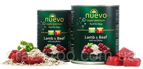 Вологий корм для літніх собак Nuevo Senior з ягням яловичиною та вівсянкою 400 г 95016