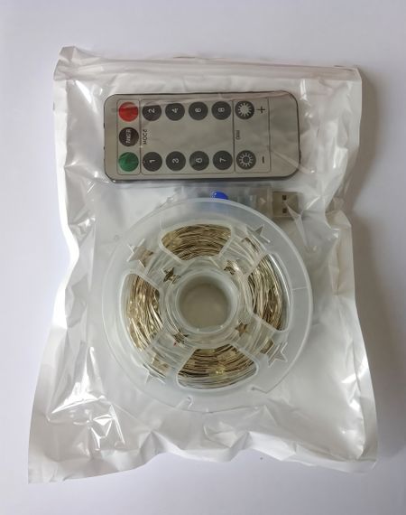 Гірлянда від USB "світлодіодні краплі" 50м, 500LED, теплий білий колір, 8 режимів + пульт | Зображення 5