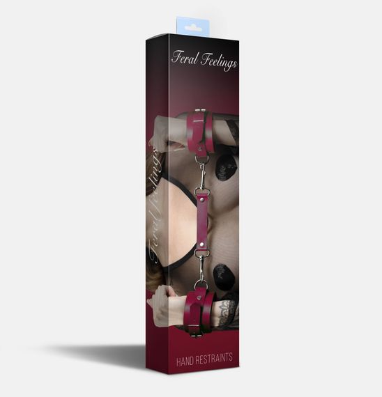 Наручники Feral Feelings - Hand Restraints, натуральна шкіра, бургунді | Зображення 1