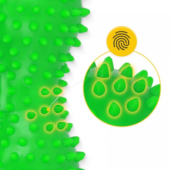 Масажний м'яч подвійний з шипами 4FIZJO Spike+ 7 x 16 см Green (P-5905973403351) | Зображення 3