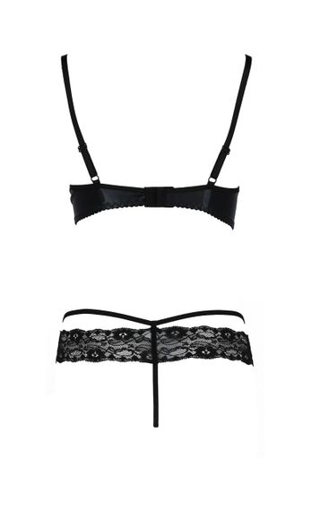 Комплект білизни з латексу Passion NORTH SET з мереживним оздобленням, чорний, S/M Sex Aura | Зображення 4