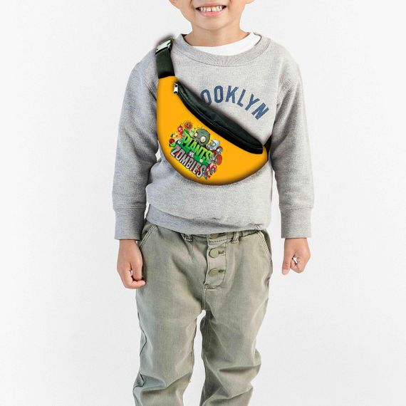 Набір дитячий рослини проти зомбі рюкзак 36х27см сумка-бананка, кружка з принтом для хлопчика (01574) | Зображення 2