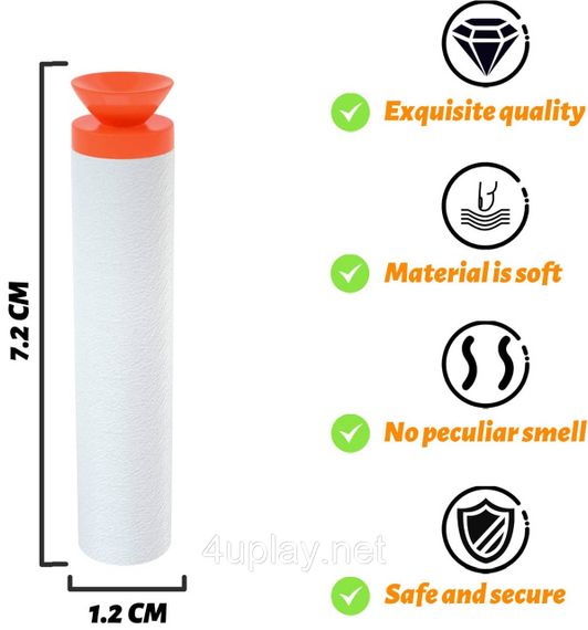 Патрони з присосками для NERF Іграшкові кулі стріли боєприпаси для бластерів Нерф EKIND Suction Foam Darts Glow at Dark 10шт. | Зображення 1