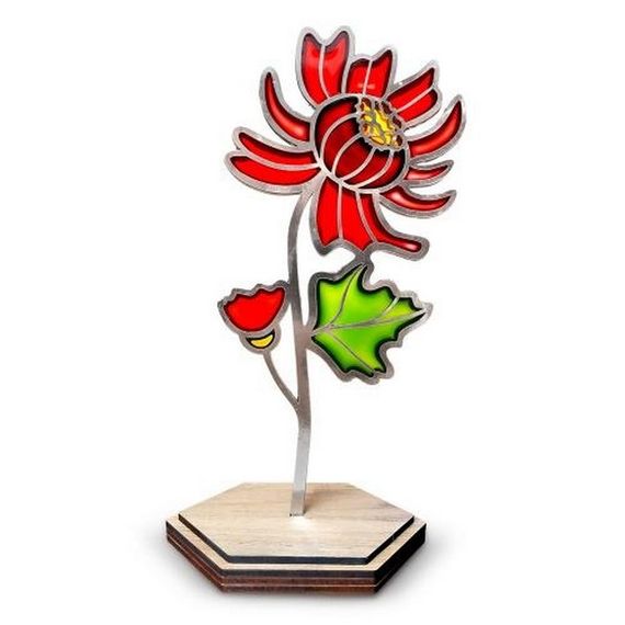 Набор для витражной живописи по номерам "Пышная хризантема" FDSGK-017