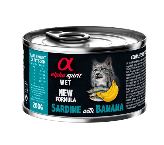 Корм Alpha Spirit Sardine with Banana for Adult Cats вологий з сардиною для дорослих котів 200 гр