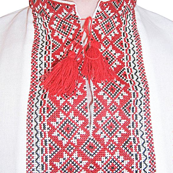 Рубашка Украинская вышиванка 573 цвет белый размер L/XL | Зображення 1