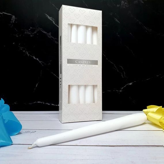 Набір свічок столових Bispol AURA Candles s30-090 Білі | Зображення 5