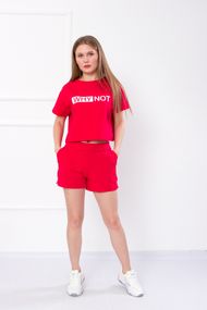 Комплект жіночий (футболка+шорти) Носи своє 44 Червоний (p-6230-76608)