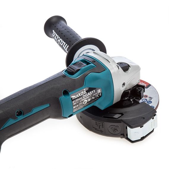 Шліфмашина кутова акумуляторна Makita DGA511RTE (125 мм, 3000-8500 об/хв, BL, LXT) | Зображення 4