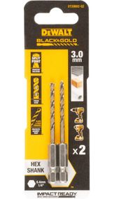 Свердло по металу DeWalt EXTREME IMPACT Black & Gold HSS-G 3 мм 2 шт (DT20602)