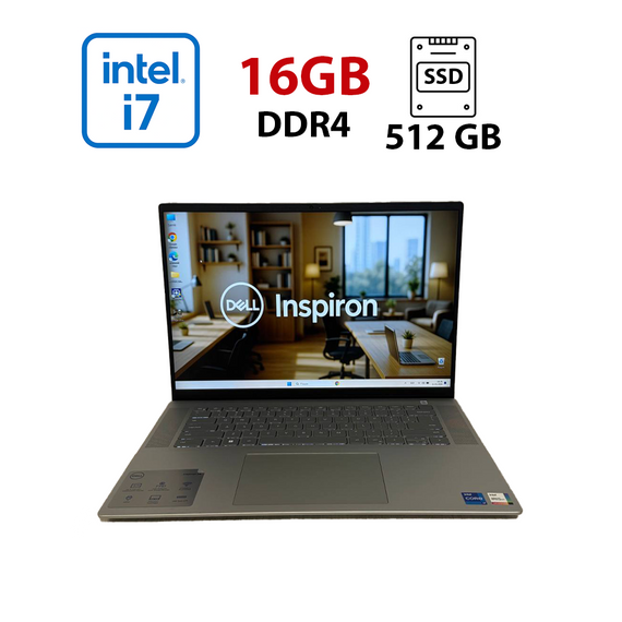 Ноутбук Б-класс Dell Inspiron 16 5620 / 16" (1920x1200) IPS / Intel Core i7-1255U (10 (12) ядер по 1.7 - 4.7 GHz) / 16 GB DDR4 / 1000 GB SSD / Intel Iris Xe Graphics / WebCam б/у