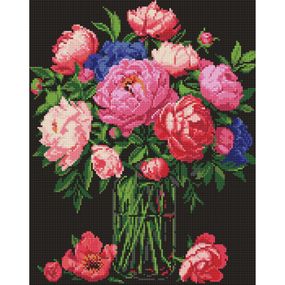 Алмазная мозаика "Роскошь пионов" AMO8007, 40х50 см