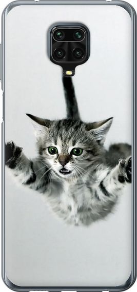 Чехол на Xiaomi Redmi Note 9 Pro Летящий котёнок "2322u-1911-17620"