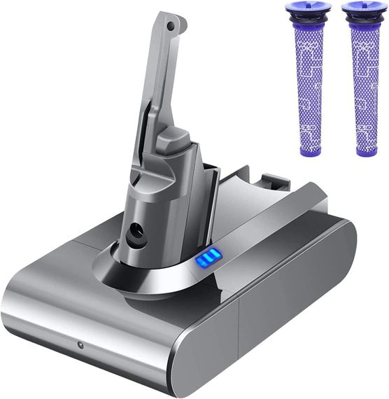 Аккумулятор для пылесоса Dyson V8 с 2 фильтрами 21,6V 6000 mAh сменная батарея для Absolute Animal Fluffy SV10