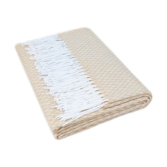 Плед бавовняний LINDA бежевий Love You 140 x 200 см | Зображення 2