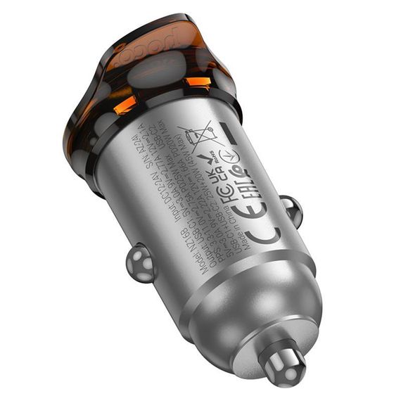 АЗП Hoco NZ16B Rigorous PD45W (2USB-C) Metal grey | Зображення 2