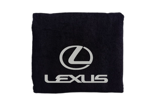 Рушник з вишивкою махровий банний 70*140 чорний автомобілісту Лексус Lexus 00451