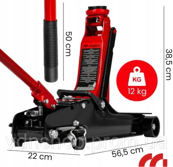 Домкрат гидравлический подкатный 2.5т низкопрофильный 385мм Maltec | Зображення 4