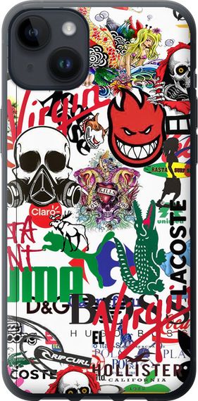 Чехол на iPhone 14 Plus Many different logos "4022u-2645-17620"