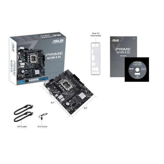 Материнcька плата ASUS PRIME H610M-K D4 s1700 H610 2xDDR4 M.2 HDMI D-Sub mATX 90MB1A10-M0EAY0 | Зображення 6