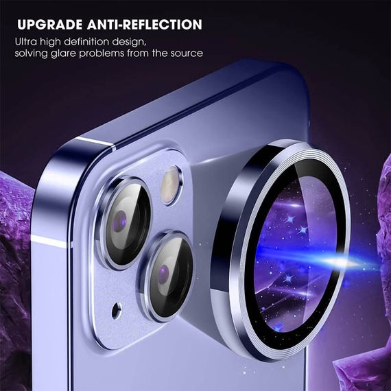 Захисне скло Metal Classic на камеру (у упак.) для Apple iPhone 15 (6.1") / 15 Plus (6.7") Блакитний / Light Blue | Зображення 4