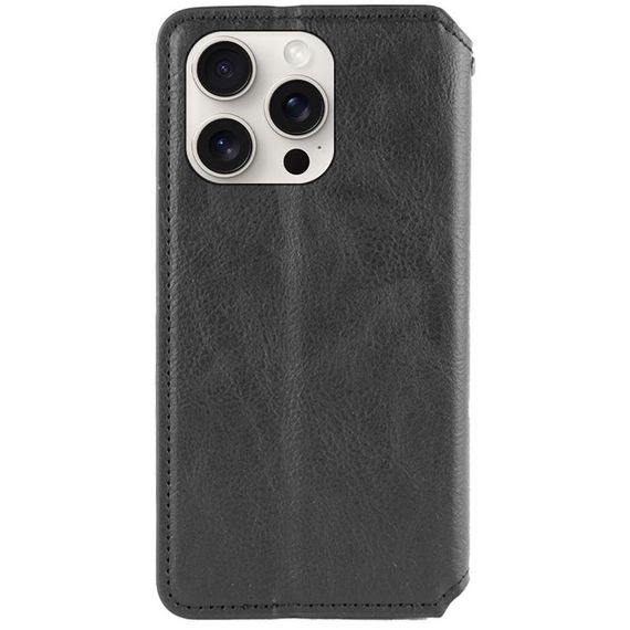 Шкіряний чохол-книжка GETMAN Cubic (PU) для Apple iPhone 13 Pro (6.1") Чорний | Зображення 1