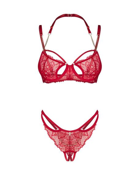 Комплект Obsessive Matildea 2-pcs crotchless set L/XL Sex Aura | Зображення 1