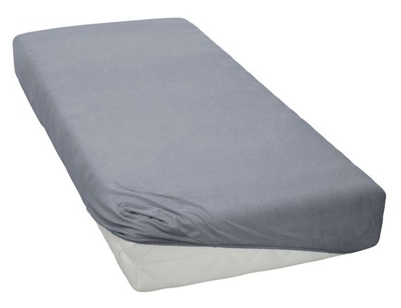 Простирадло 90х200+25 см трикотаж на гумці темно-сіре