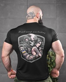 Тактическая потоотводящая футболка odin вселенная черная ДЛ6545