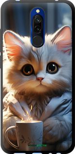 Чохол на Xiaomi Redmi 8 Білий кіт "5646b-1806-2448"