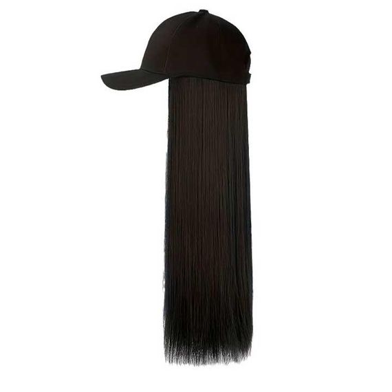 Парик кепка с волосами 50 см Брюнетка | Зображення 2