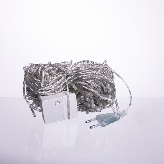 Новорічна гірлянда кімнатна нитка 14 м 160 LED кімнатна гірлянда білий провід Біле світло W160LED16MWW | Зображення 3