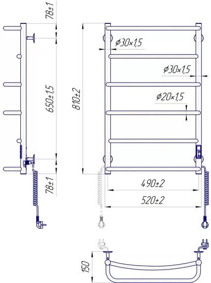 Рушникосушка Mario Люкс НР-І 810х520-150 мм з таймером-регулятором 2.3.0315.10.P | Зображення 4