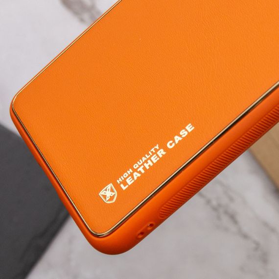 Шкіряний чохол Xshield для Samsung Galaxy S23 Червоний/Red Жовтогарячий/Apricot | Зображення 1