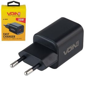 Мережевий зарядний пристрій VOIN 35W, 1 USB, QC3.0 18W + 1 PD 35W