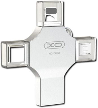 Флеш-пам'ять XO DK04 4in1 USB 2.0 256GB сталевий (MAW-44120_2288)