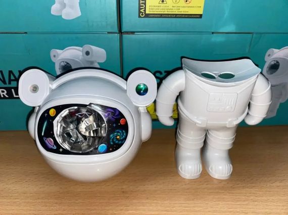 Astronaut Проектор галактики лазерний Астронавт-космонавт, зоряне небо на стелі з пультом Білий | Зображення 1