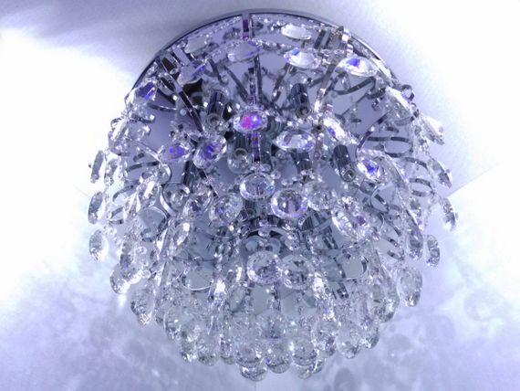 Люстра стельова кришталева з пультом 25482 Хром 45х60х60 см. | Зображення 1