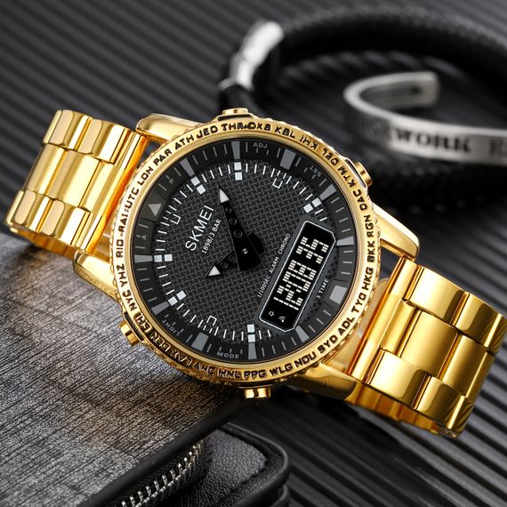 Чоловічий годинник Skmei 1898GDBK Gold-Black | Зображення 3