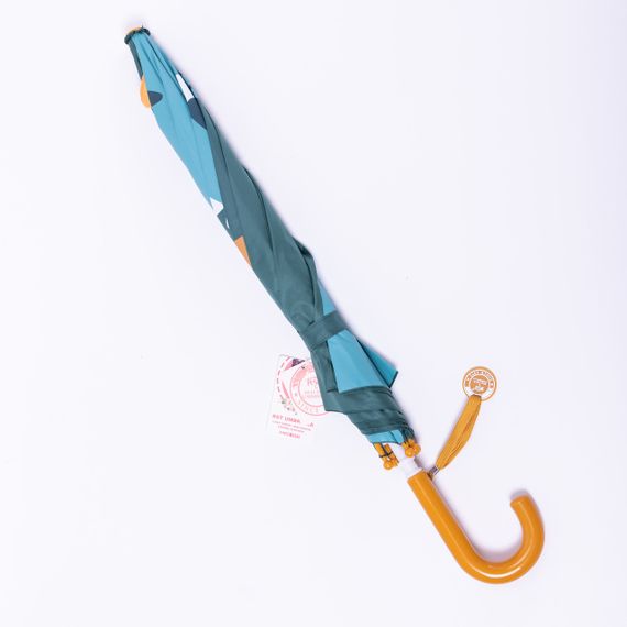 Класична дитяча парасолька-тростина механічна з поліестеру міцна надійна 8 спиць діаметр 89 см Зелений HP-23-12GR | Зображення 4