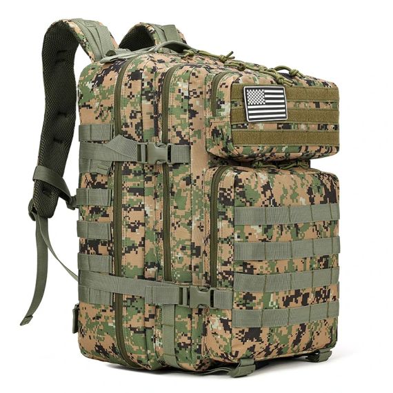 Тактичний армійський рюкзак 1000D об'ємом 50.01 л, MOLLE-сітка світло-сірий. | Зображення 7