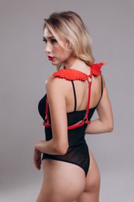 Портупея з крилами Candy Hero "модель black Angel 5", екокожа RED