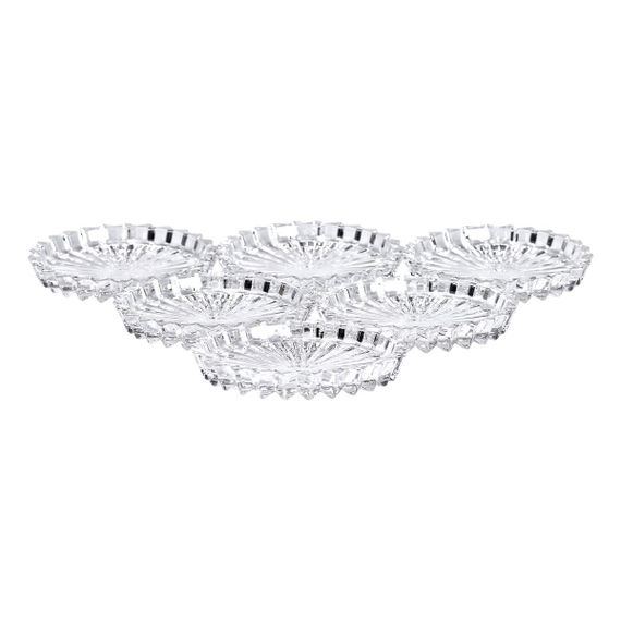 Набір із 6 тарілок для подачі по 12 см скляні прозорі круглі HP-YH-31 | Зображення 1