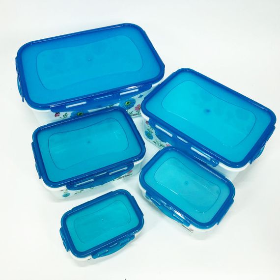 Набір контейнерів UNIQUE UN-1514 5шт. Колір: блакитний LO-89 | Зображення 6