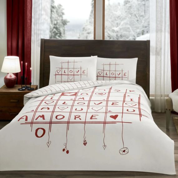 Постельное белье TAC Ranforce 200×220 см Romenta Kirmizi