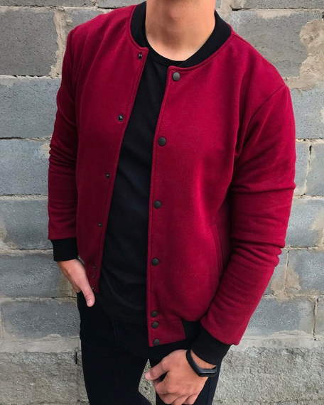 Бомбер пуговица бордо S XL | Зображення 2