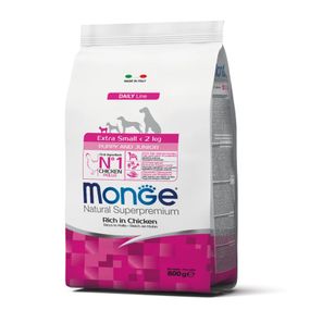 Корм Monge Dog Extrasmall Puppy & Junior Pollo сухой с курицей для щенят миниатюрных пород 0.8 кг